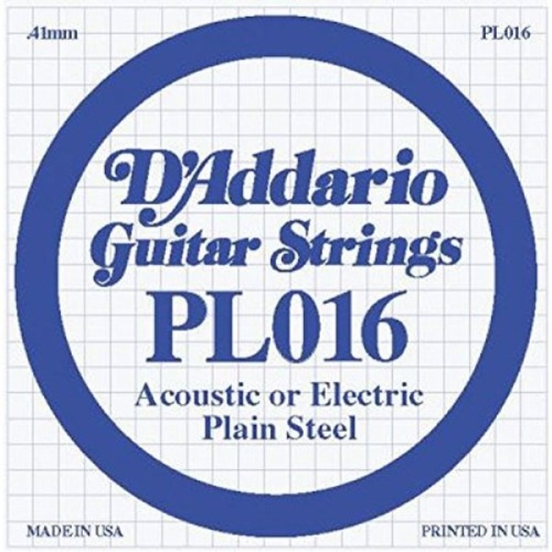 D'ADDARIO PL016 Single Plain Steel 016